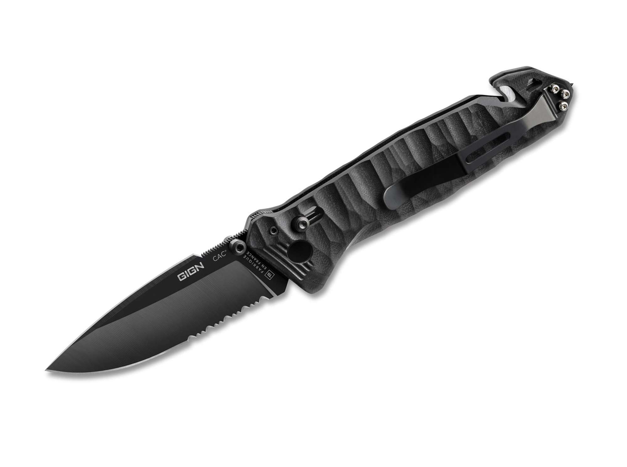 C.A.C. GIGN PA6 Textured Black Serrated