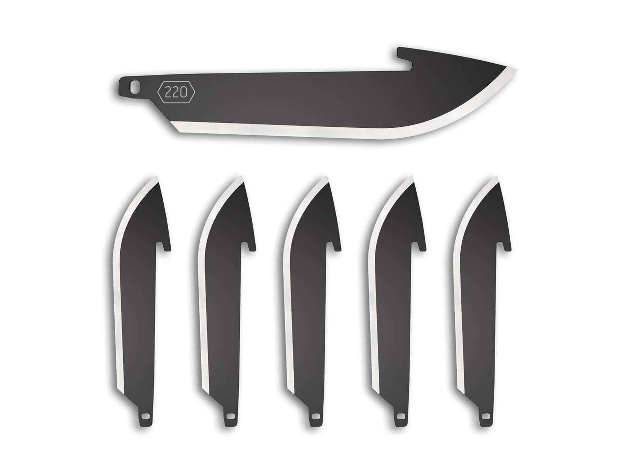 2.2&quote; Drop Point Replacement Blades 6-Pack Black Oxide