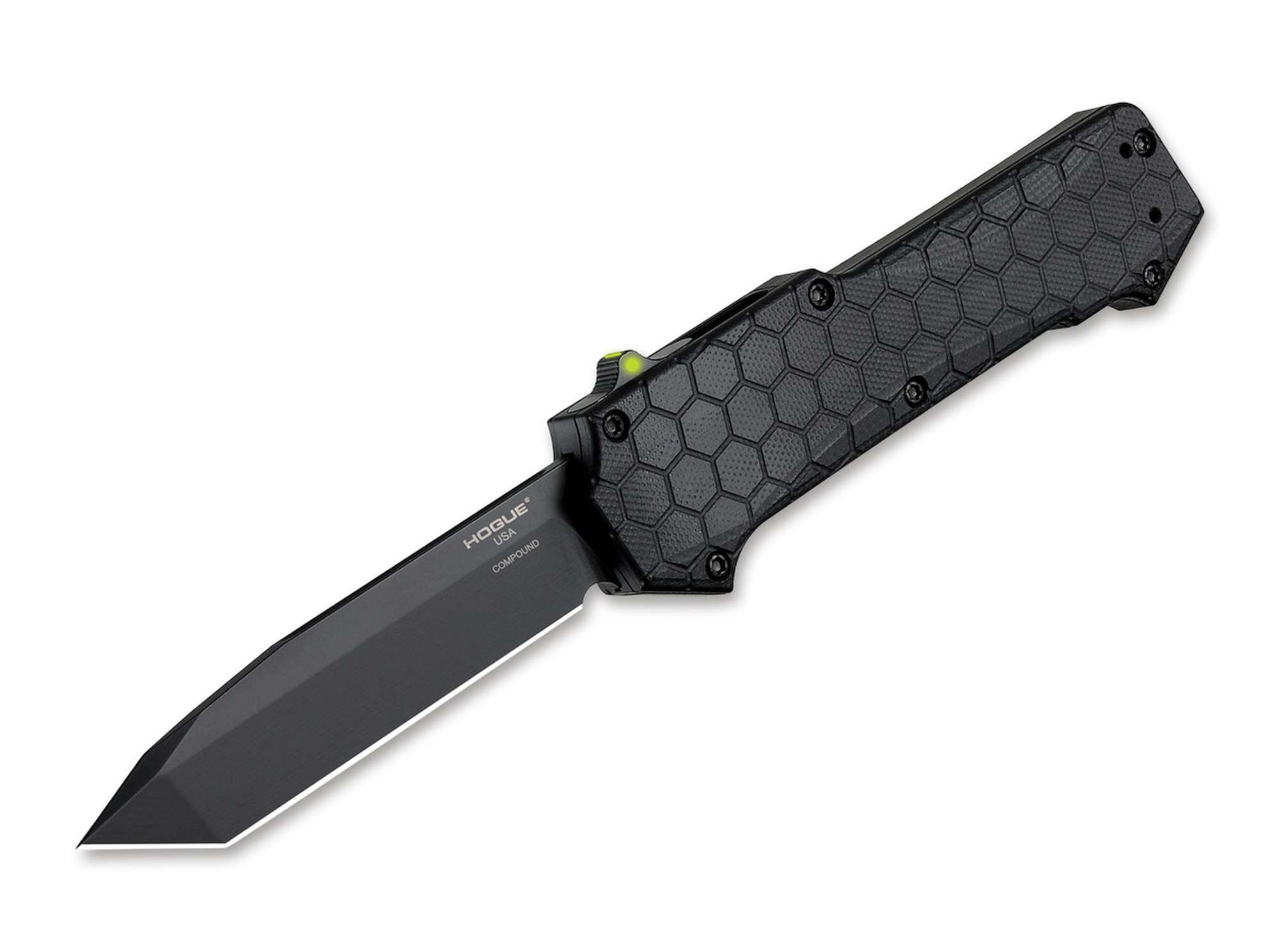 Compound OTF Automatic 3.5 Tanto G10 Solid Black PVD