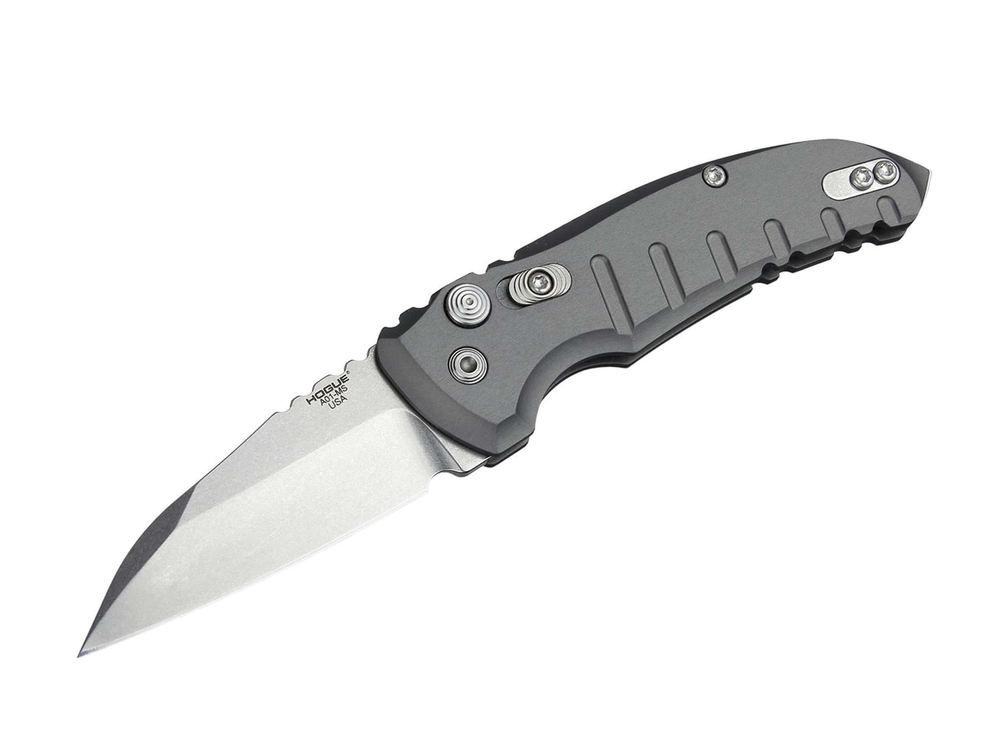 A01 MicroSwitch 2.75&quote; Wharncliffe Tumbled Alumium Grey