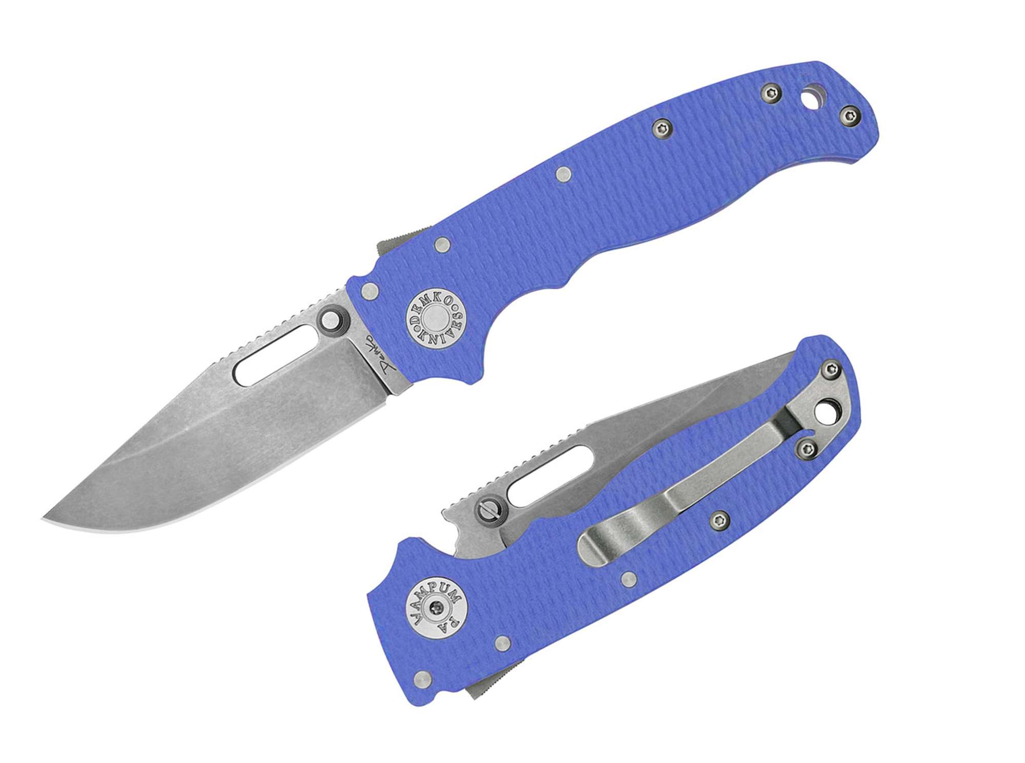 AD20.5 Clip Point 20CV G10 Blue #2