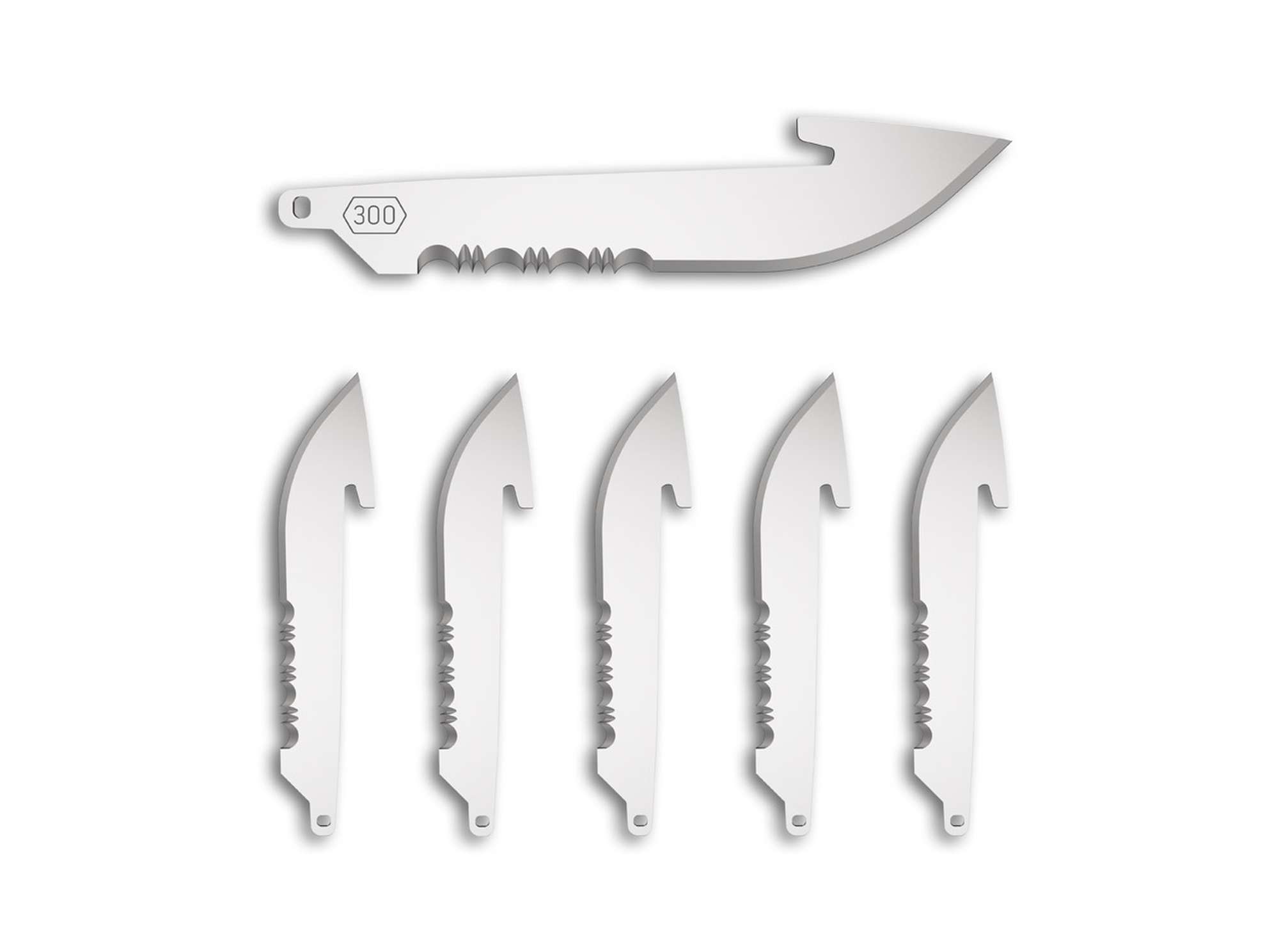 3&quote; Serrated Drop-Point Replacement Blades 6-Pack