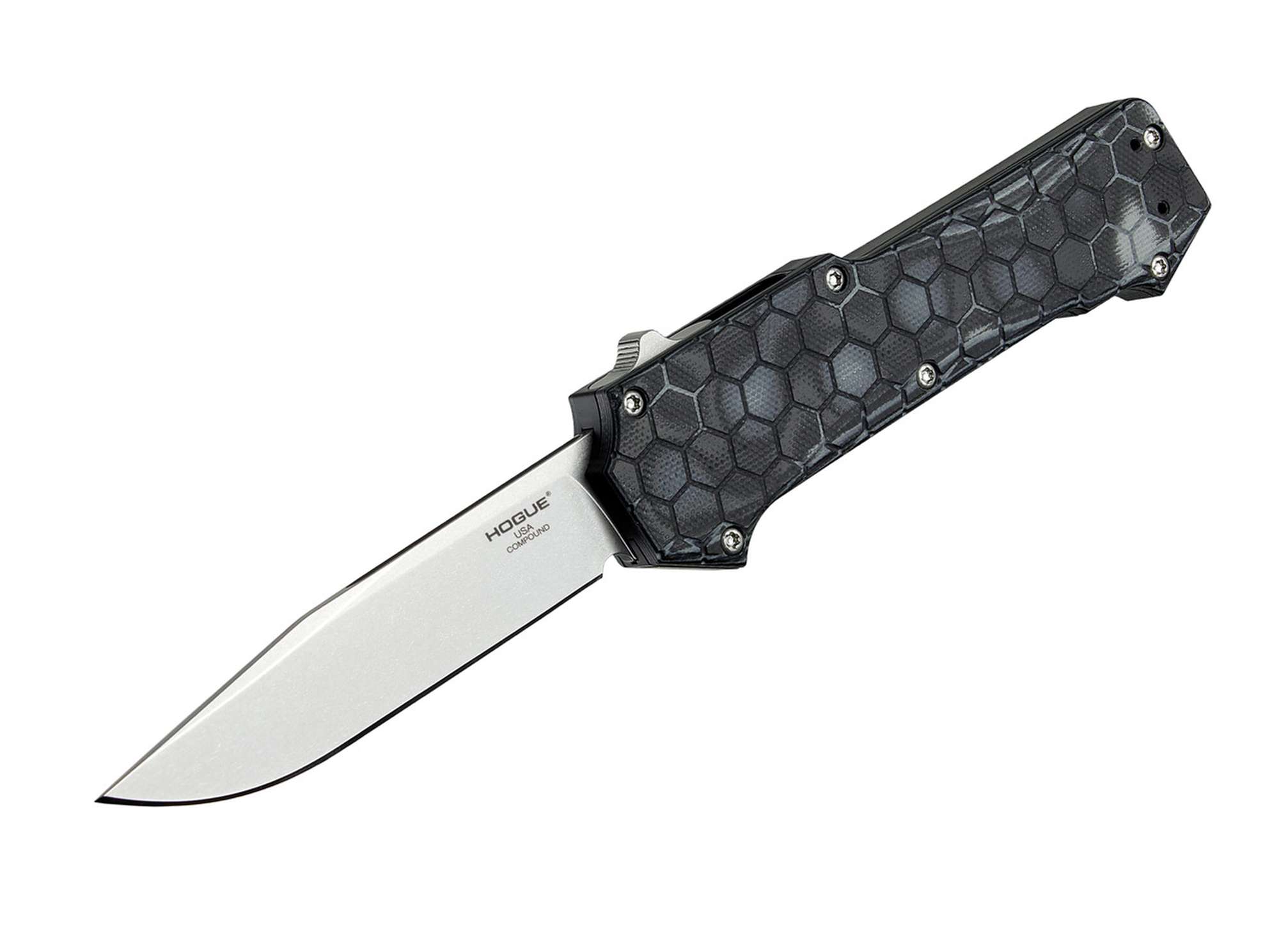 Compound OTF Automatic 3.5 Clippoint G10 G-Mascus Tumbled
