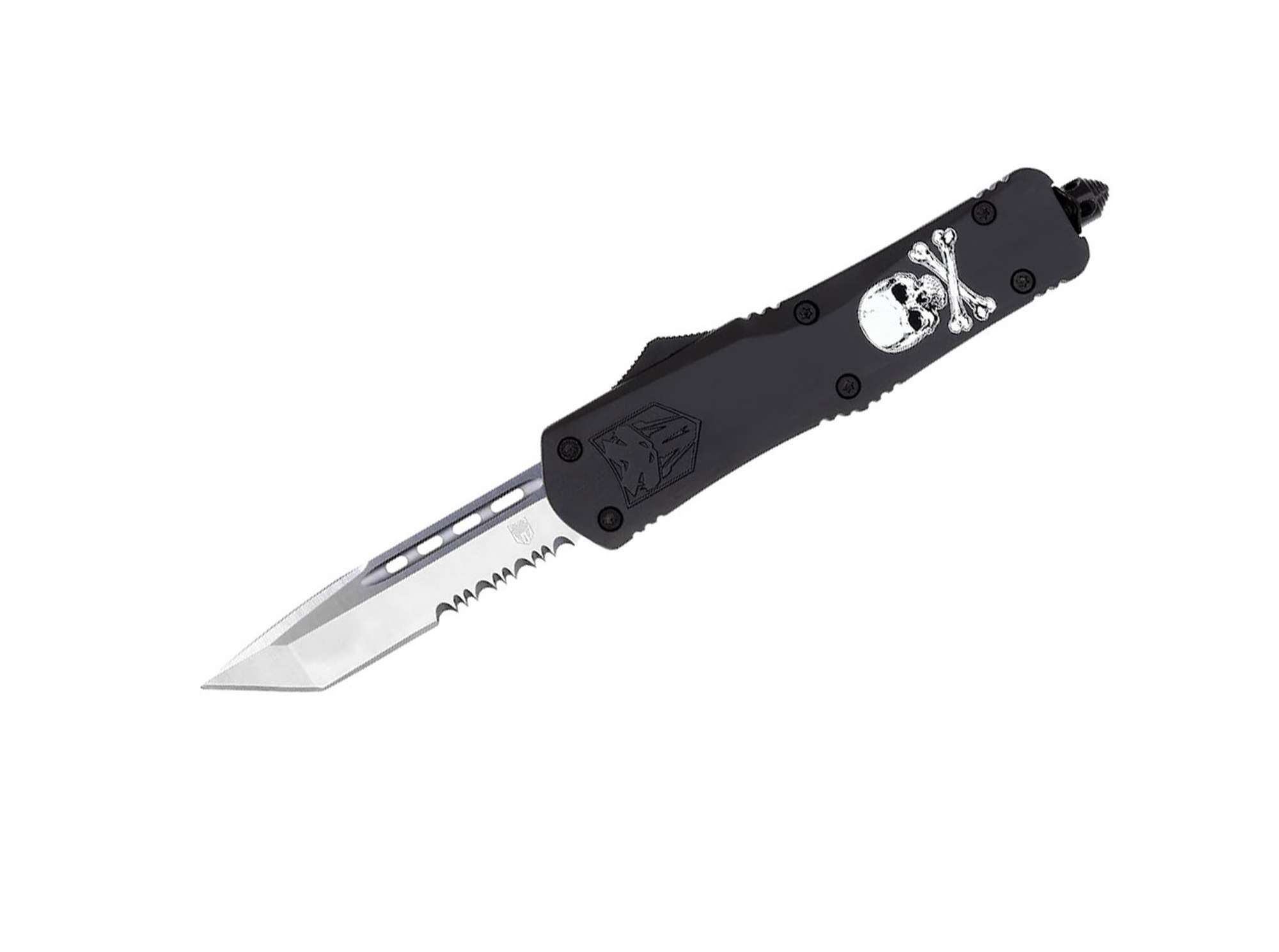 Large FS-3 Jolly Roger Black Tanto Serrated