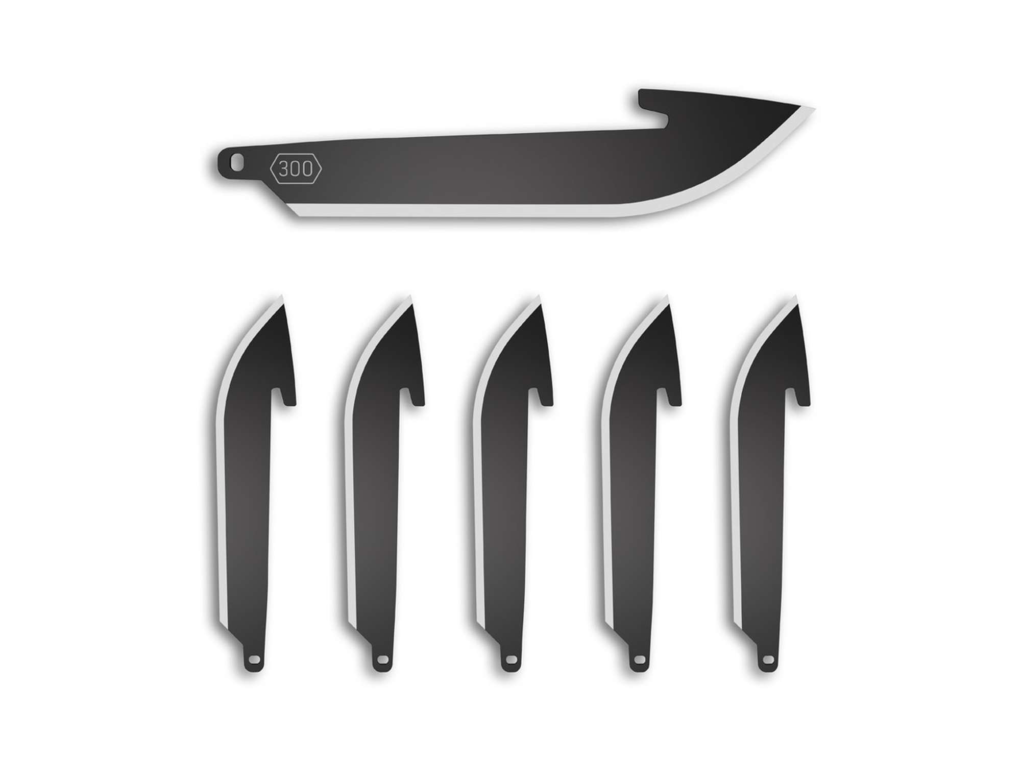 3.0&quote; Drop Point Replacement Blades 6-Pack Black Oxide